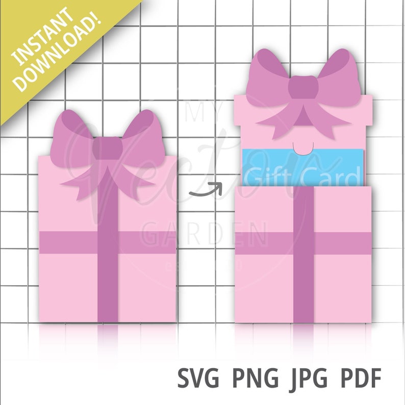 Gift Card Holder Svg Paper Gift Card Holder Template Greeting Etsy