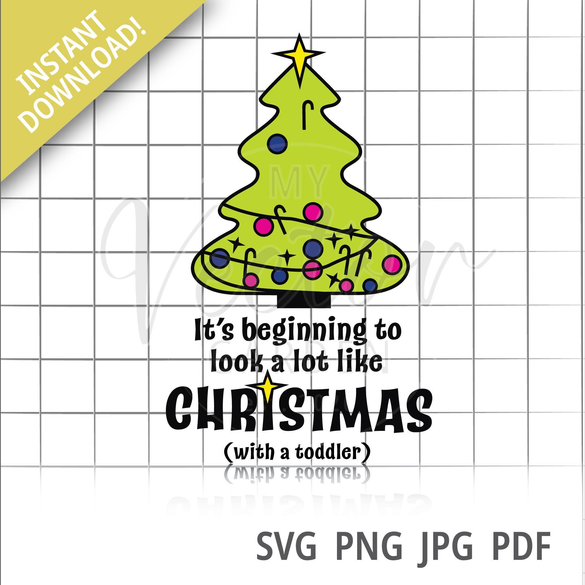 Christmas With A Toddler Svg Christmas Tree Png Funny | Etsy