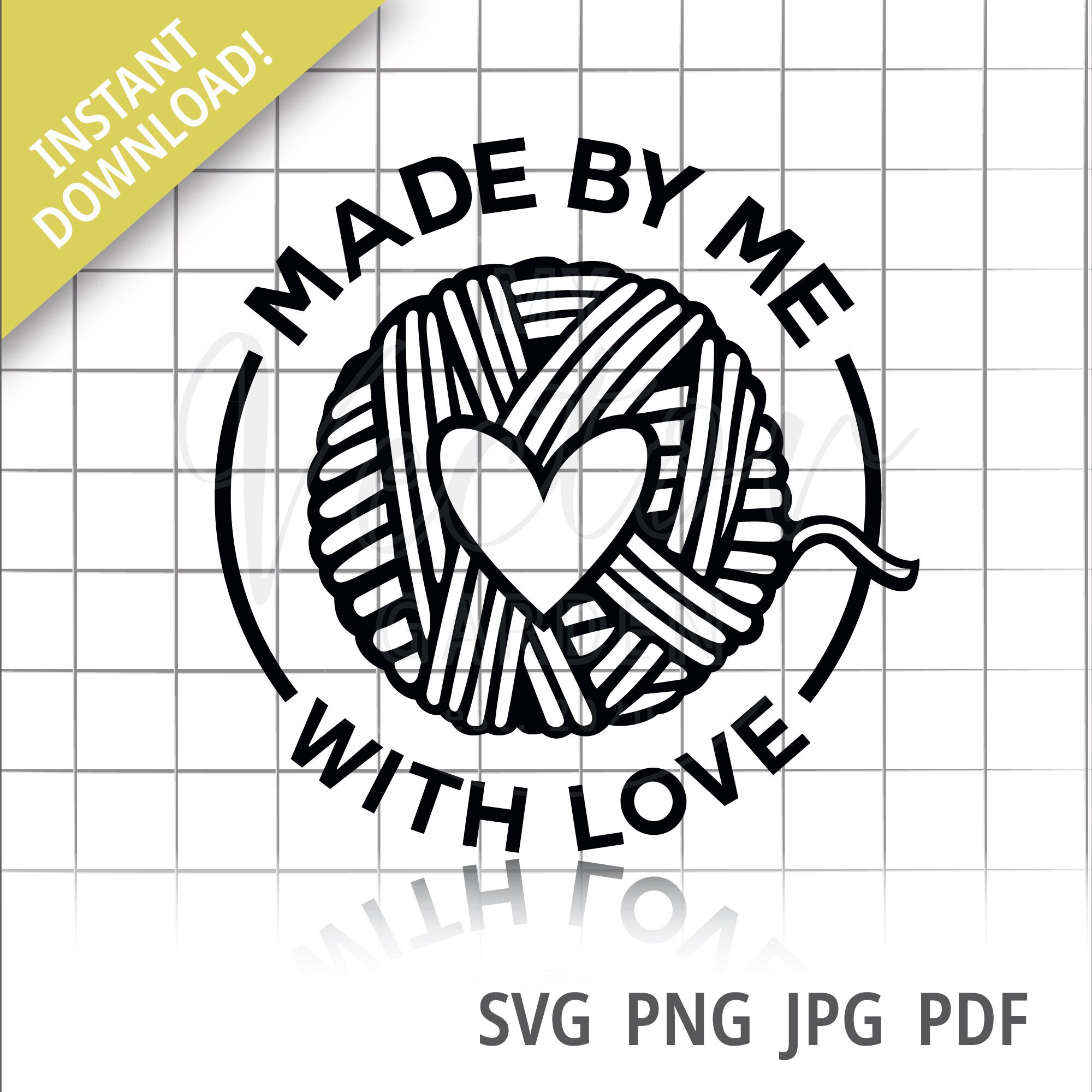 Made With Love Svg, Crochet Svg File for Cricut Yarn Svg Homemade Svg Made  With Love Tag Gift Tag Svg Commercial Use Digital File Made by Me 