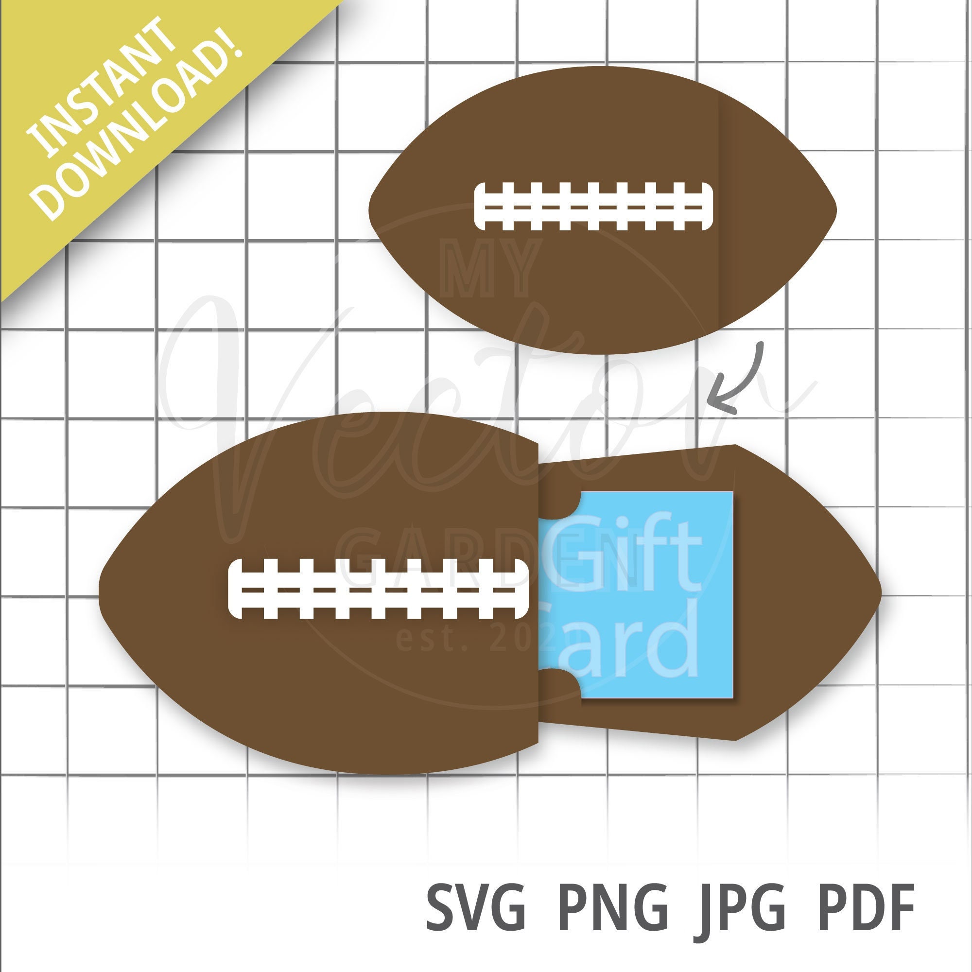 Football Gift Card Holder Svg Template Boys Birthday Card Svg - Etsy