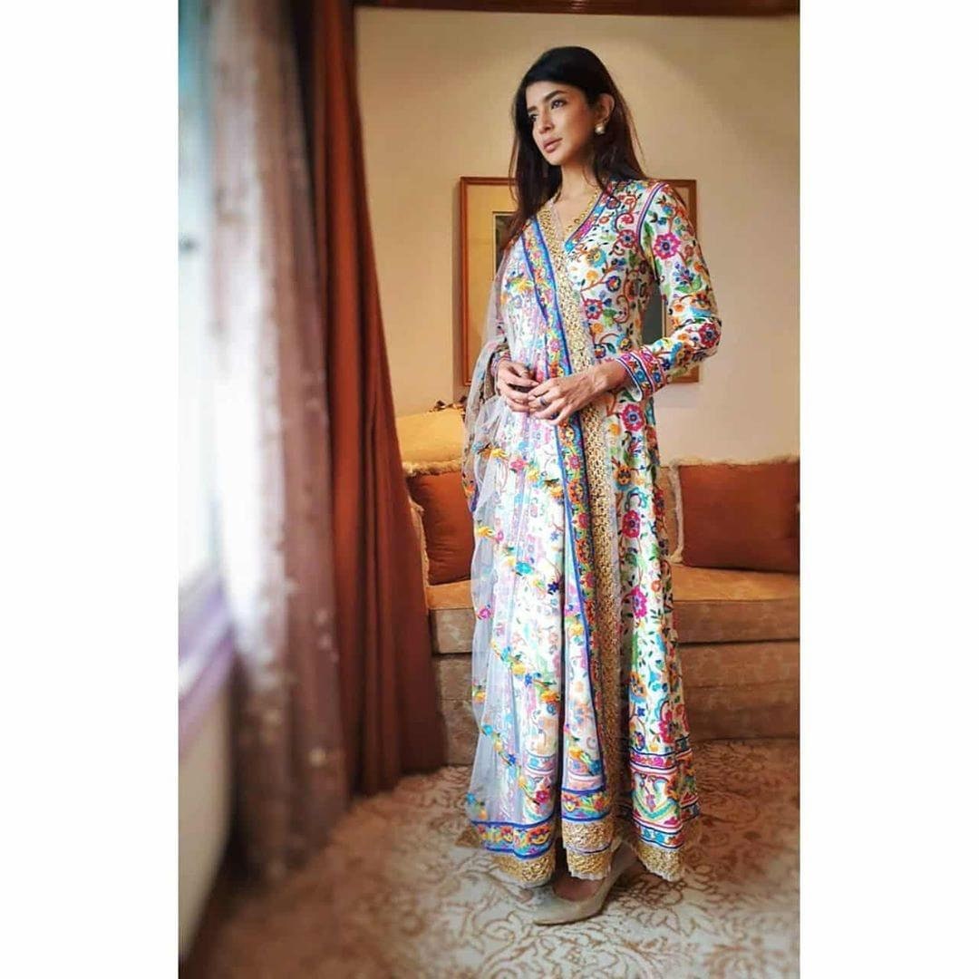 Designer Bollywood style printed gown dupatta party wear | Etsy