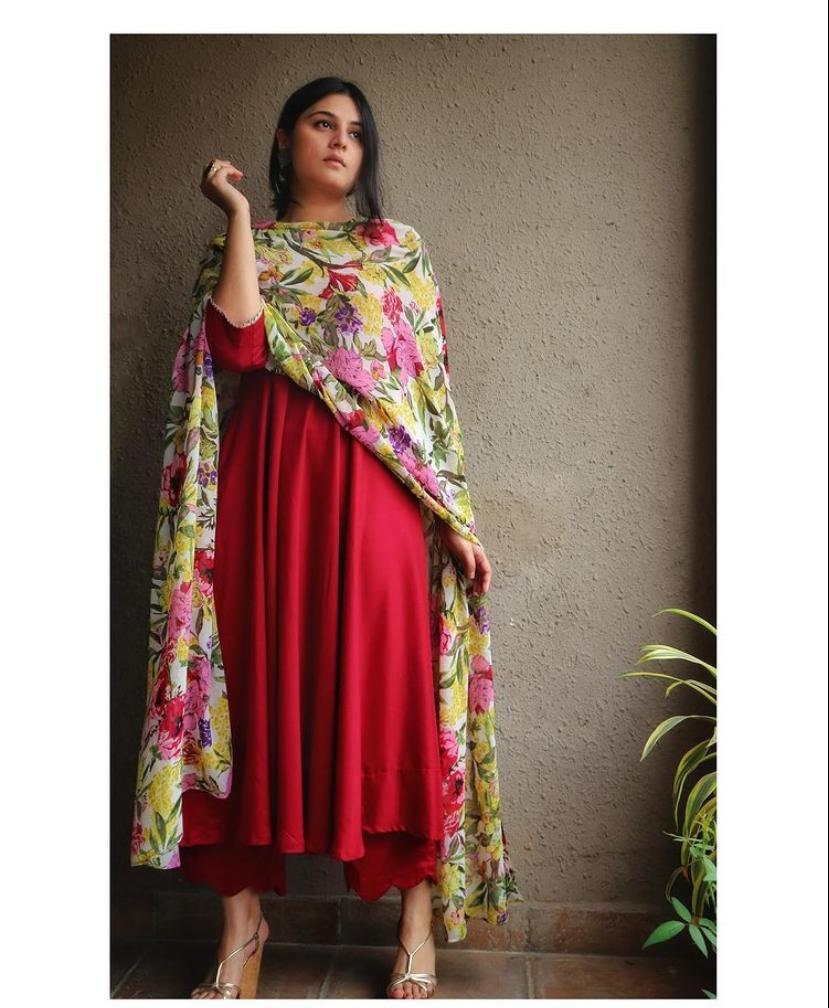 fancy gown with dupatta