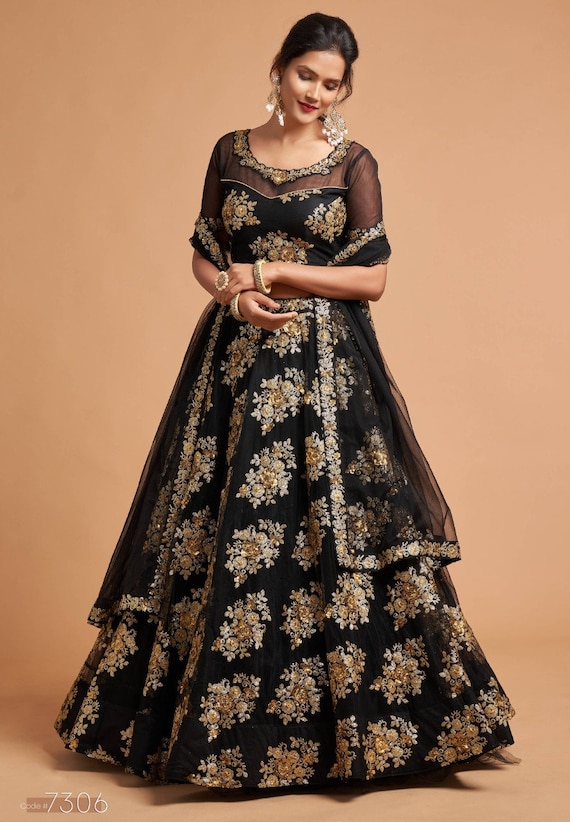 Black Sabyasachi Designer Lehenga Choli With High Quality | Etsy