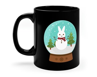 Cute Snow Bunny in Snow Globe ~ Mug