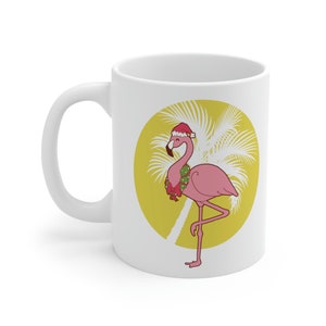 Tropical Christmas Flamingo ~ Mug