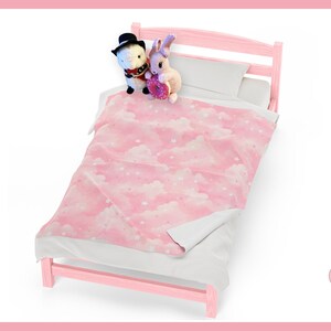 Étoiles et nuages rose pastel mignons Kawaii ~ Couverture en peluche en velours par Pinksprinklemagic. Câlin de luxe, design animé mignon Kawaii, confortable