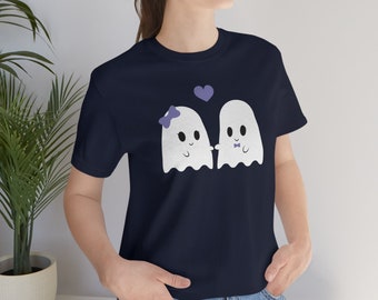 Cute Ghosts in Love Kawaii Halloween Shirt & Art: Endearing Tricks, Enchanting Designs for Students, Teachers, Her Trick or Treat T-Shirts