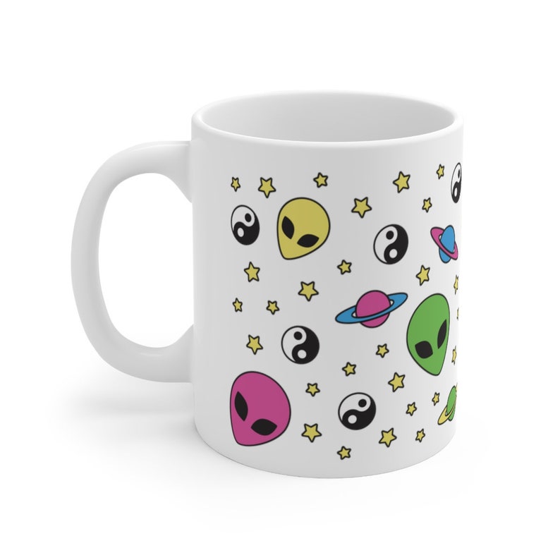 90's Inspired Neon Aliens Pattern ~ Mug image 1