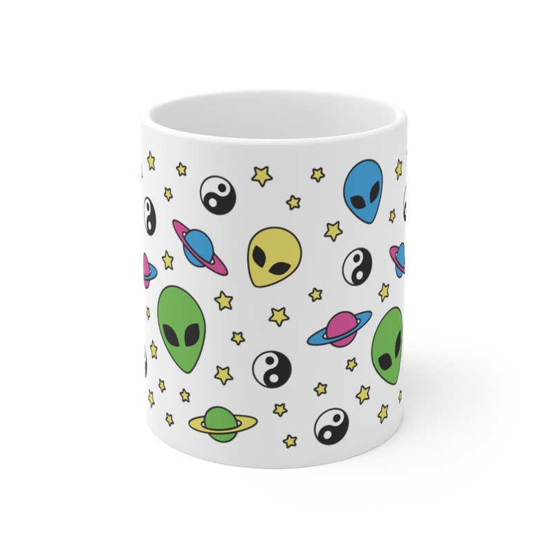 90's Inspired Neon Aliens Pattern ~ Mug image 2