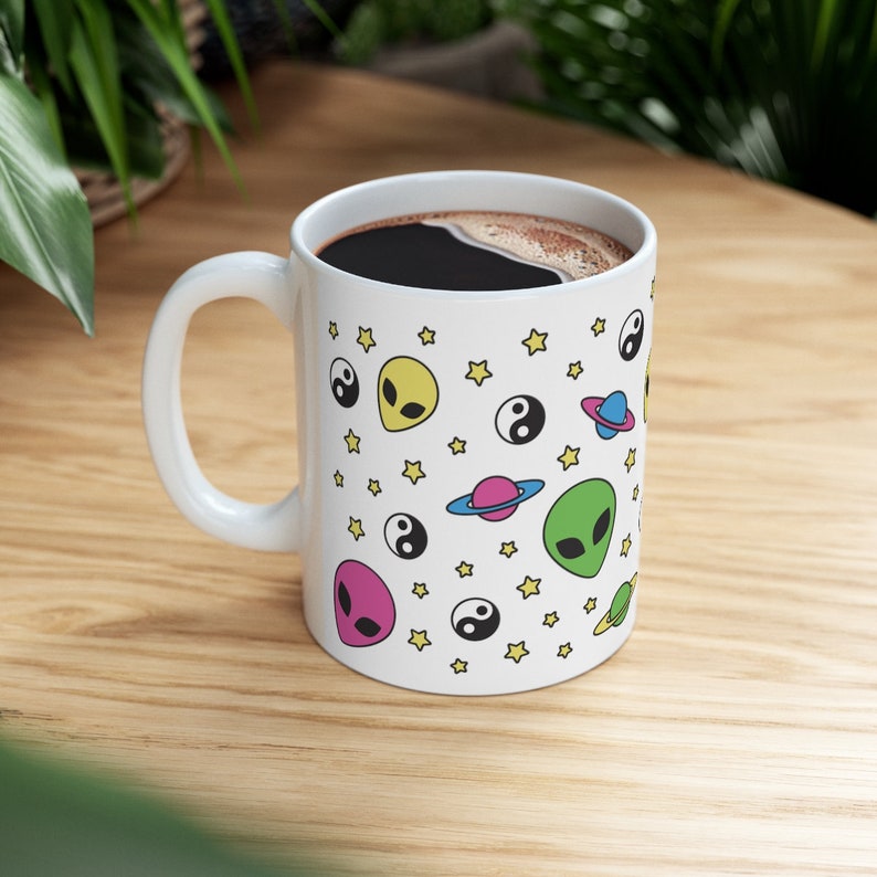 90's Inspired Neon Aliens Pattern ~ Mug image 5