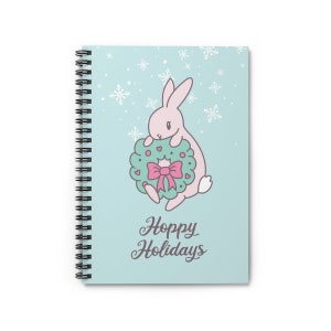 Hoppy Holidays Kawaii Bunny Christmas Notebook image 1