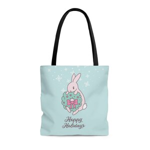 Hoppy Holidays ~ Kawaii Bunny Christmas ~ Tote Bag