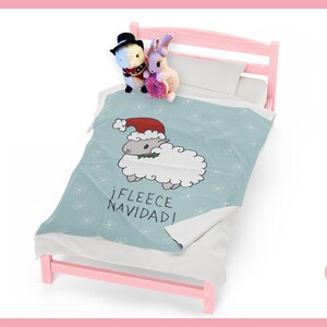 Fleece Navidad Cute Christmas Sheep Pun ~ Velveteen Plush Blanket By Pinksprinklemagic. Luxury Snuggle, Cute Kawaii Anime Design, Cozy Fall