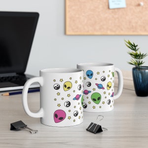 90's Inspired Neon Aliens Pattern ~ Mug image 4