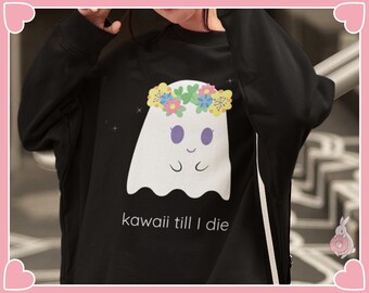 Kawaii Till I Die Sweatshirt for Fall & Halloween Season Fashion | Highest Quality Gildan 18000 Unisex Sweat Shirt for Comfort and Style
