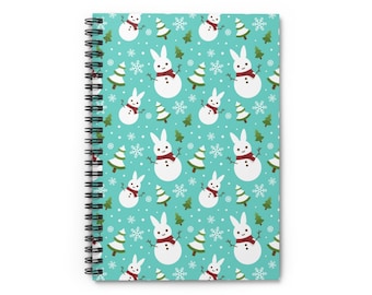 Cute Snow Bunny Pattern ~ Notebook