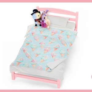 Housse de couette en velours côtelé Jolie crème glacée pastel style anime kawaii ~ Par Pinksprinklemagic. Câlins de luxe, dessin animé kawaii mignon, douillet