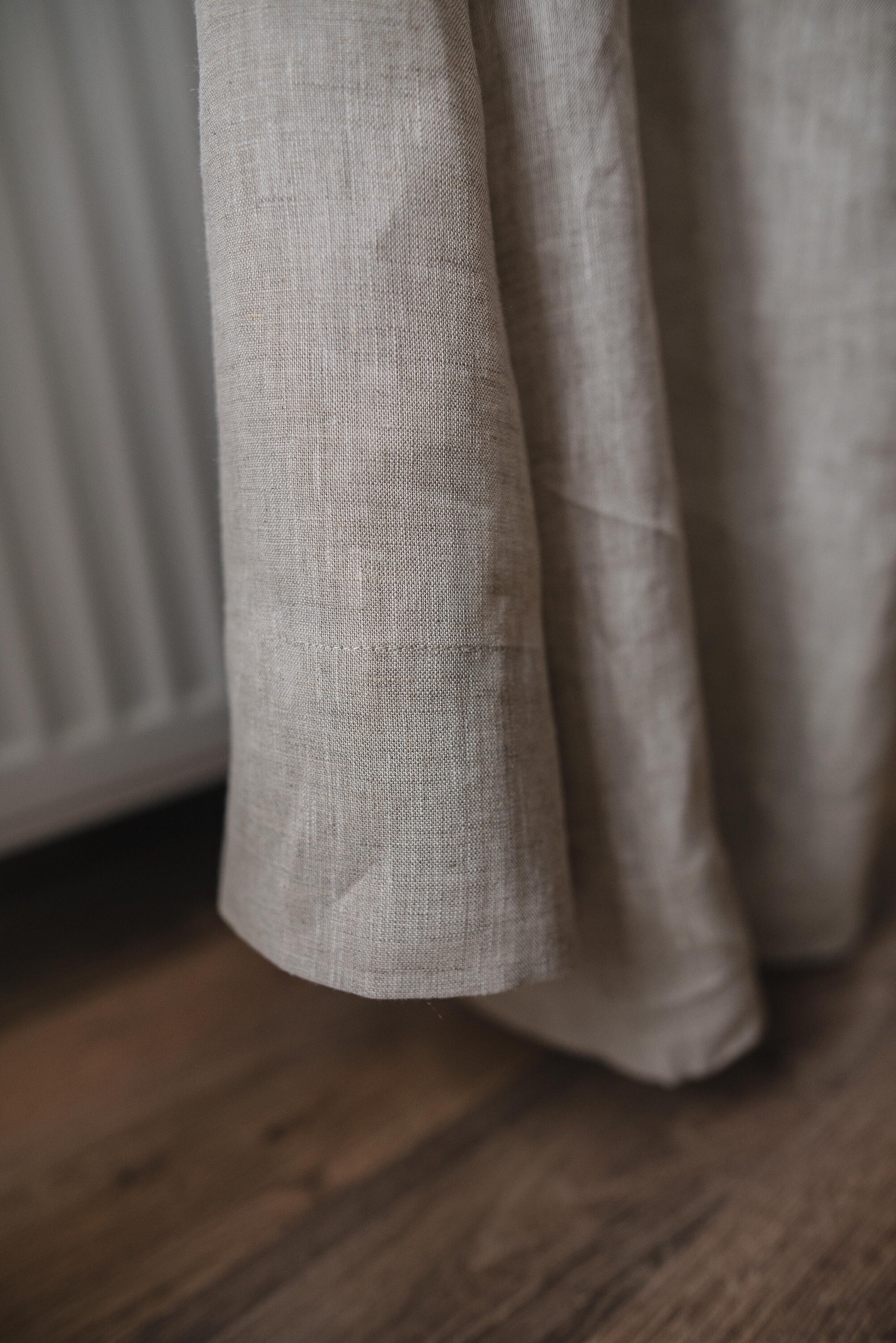 Natural linen tab top window curtain panel Linen curtains Etsy