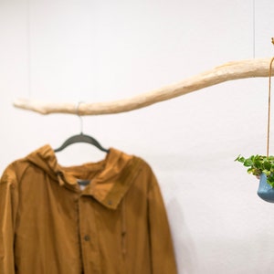 Handmade driftwood hanging wardrobe - minimalist clothes rail made from Lake Constance driftwood - unique, sustainable & perfect as a gift