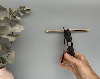 Wand Brillenhalter aus Holz - easy Montage, Minimalistisch & Nachhaltig, Sonnenbrille, Brillenaufbewahrung