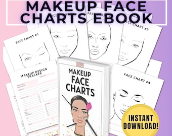 eBook con tabella dei volti per il trucco: Schede di pratica MUA (PDF)