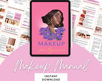 Makeup manual ebook makeup guide for beginners makeup training pdf mua printable guide makeup charts eyeshadow face makeup ebook