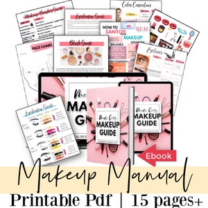 Make-upgids, make-upwerkboek, make-upartiest, MUA, gezichtsgrafiek, schoonheid, training, ebook, afdrukbaar, make-upformulier, make-upplannerstickers