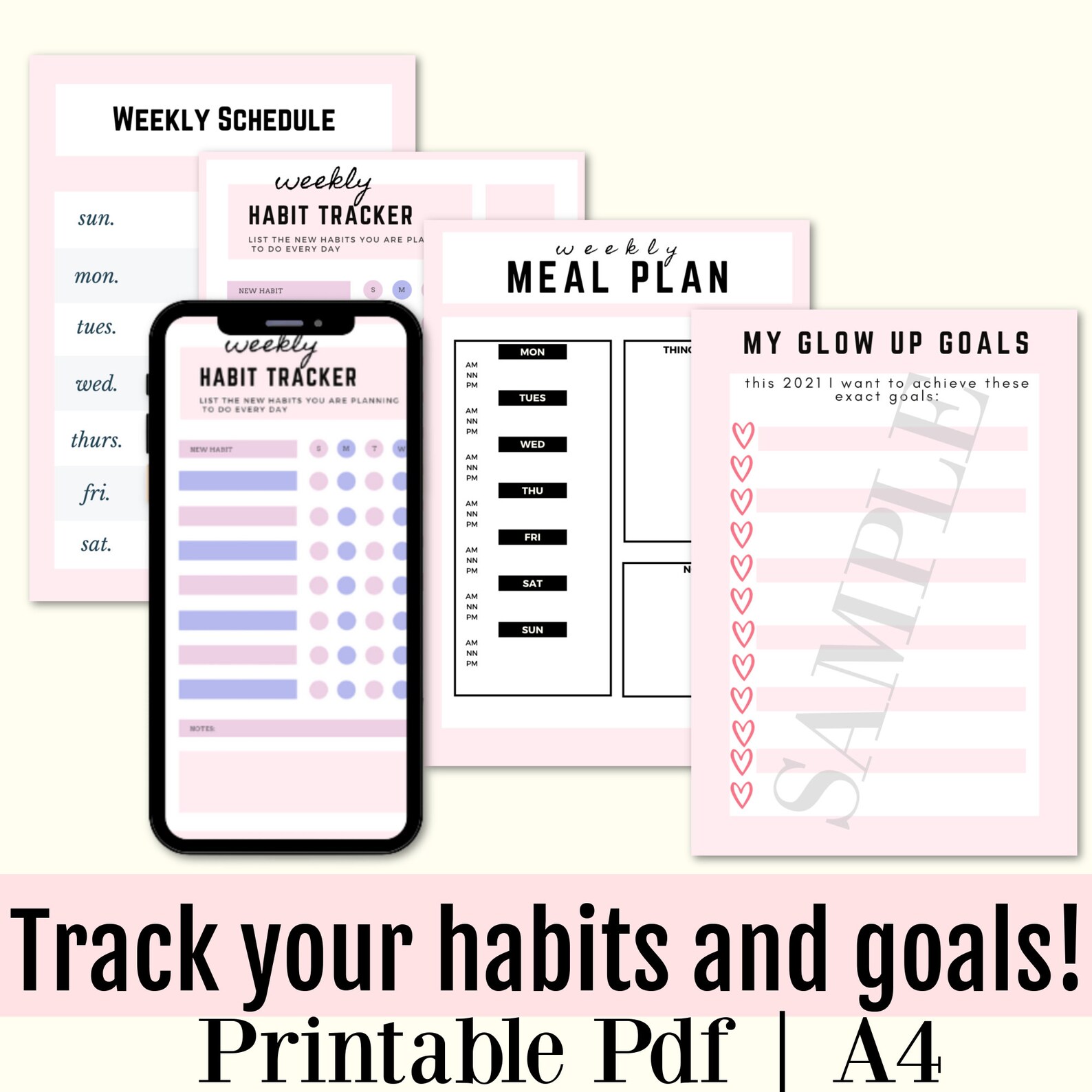 Glow Up Planner Beauty Planner 2021 Planner Beauty Tracker Etsy