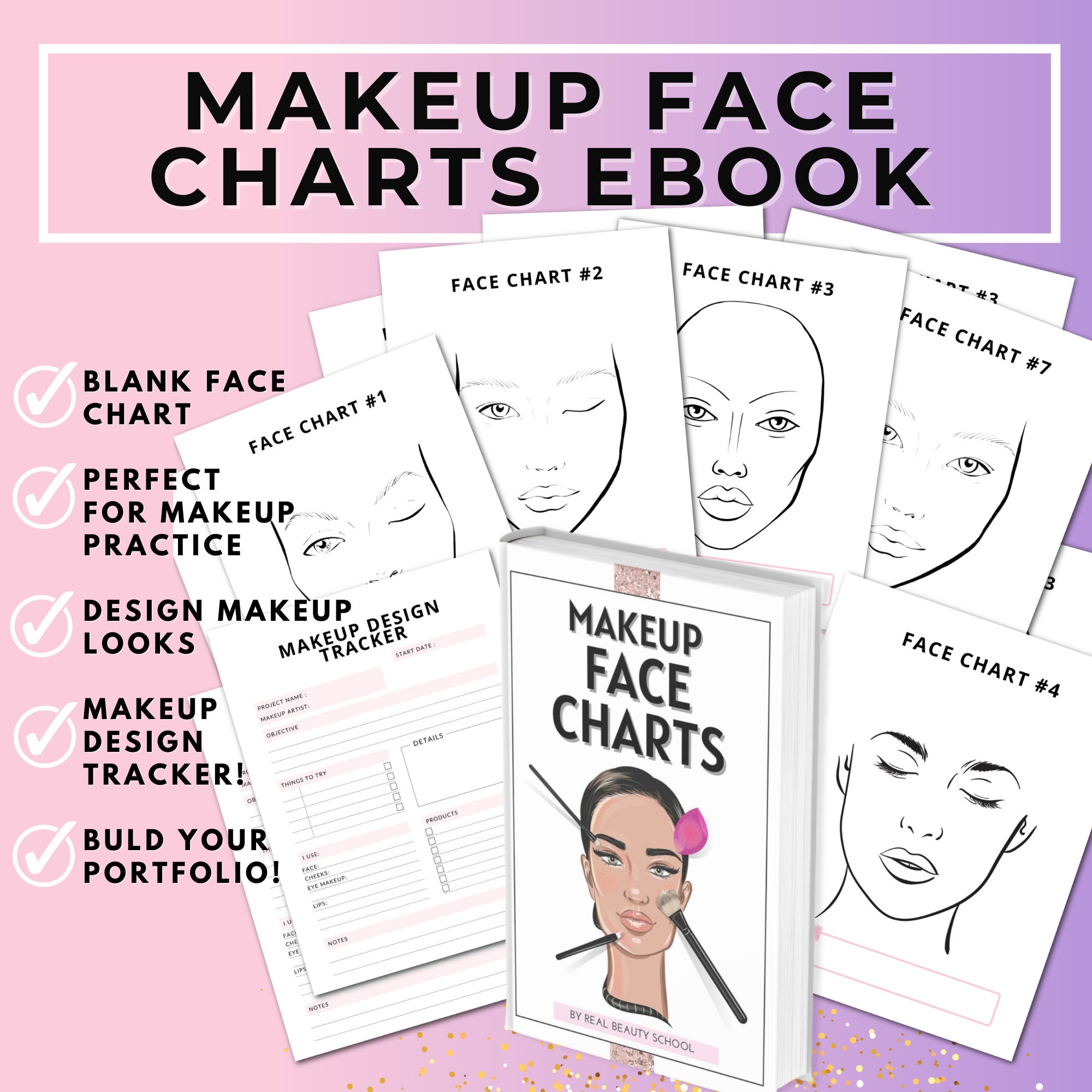 Makeup Book For Beginners: 120 Blank Face Charts, Open Eyes, For Makeup  Practice. Designated Spaces to Note Down Product Usage. (8.5 x 11 Inches)