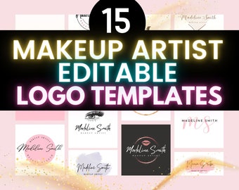 MUA Logo Templates: Rose Gold Beauty Salon Designs (Digital Download)