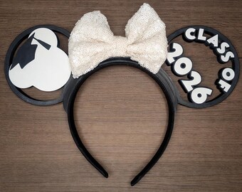 Graduation Mouse Ears | Interchangeable 3D Printed Headband | Park Accessory | Gift for Disney Fans | Gift for Graduates | Customizable