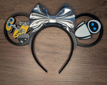 Robot Romance Mouse Ears | Interchangeable 3D Printed Headband | Park Accessory | Gift for Disney Fans