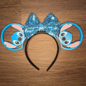 Blue Experiment Mouse Ears | Interchangeable 3D Printed Headband | Park Accessory | Gift for Disney Fans