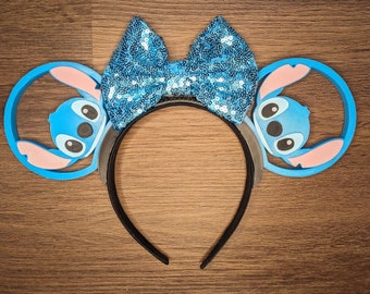 Blue Experiment Mouse Ears | Interchangeable 3D Printed Headband | Park Accessory | Gift for Disney Fans