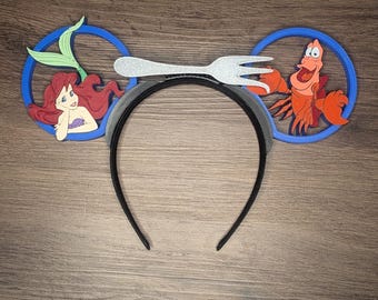 Mermaid & Lobster Mouse Ears: 3D Printed Interchangeable Headband