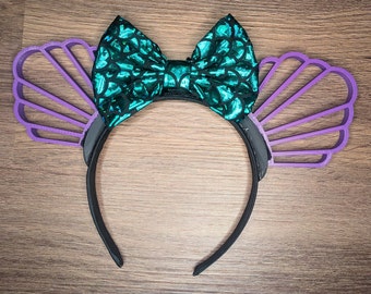 Mermaid Shell Mouse Ears | Interchangeable 3D Printed Headband | Park Accessory | Gift for Disney Fans | Princess Accessory