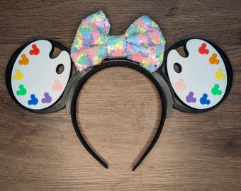 Artists Palette Mouse Ears | Interchangeable 3D Printed Headband | Disney Park Accessory | Festival of the Arts | Epcot
