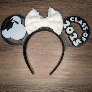 Graduation Mouse Ears | Interchangeable 3D Printed Headband | Park Accessory | Gift for Disney Fans | Gift for Graduates | Customizable