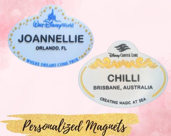 Personalized Disney Cruise Door Magnets – 3D Printed Family & Individual Name Tags