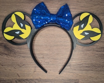 Gold and Blue Mutant Mouse Ears | Interchangeable 3D Printed Headband | Park Accessory | Gift for Disney Fans | Gift for Marvel Fans