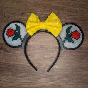 Orejas de ratón de rosa encantada / Diadema intercambiable con impresión 3D / Accesorio de parque / Regalo para fans de Disney / Accesorio de princesa