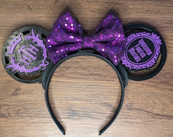 Foolish Mortal Mouse Ears | Interchangeable 3D Printed Headband | Park Accessory | Gift for Disney Fans | Spooky Ears