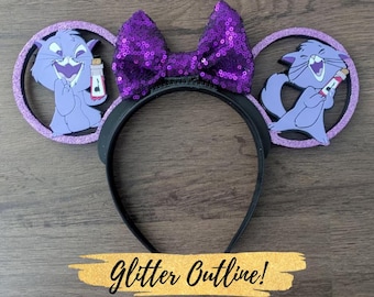 Potion Gone Wrong Kattmusöron | Utbytbart 3D-tryckt pannband | Parktillbehör | Present till Disney-fans | Skurk