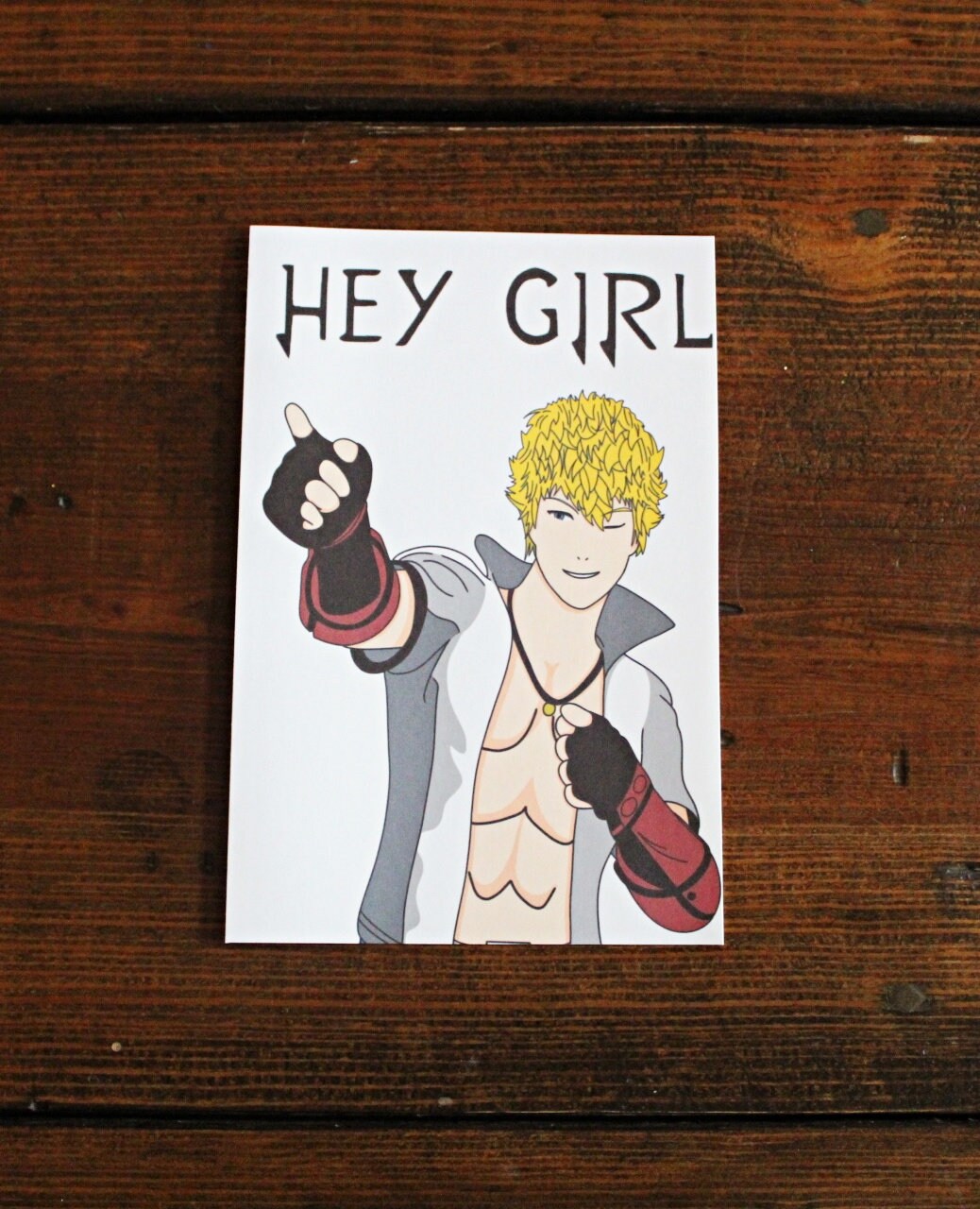 Rwby Funny Anime Sun Wukong Hey Girl Card Etsy