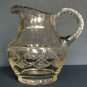 C1890 English large cut glass water jug