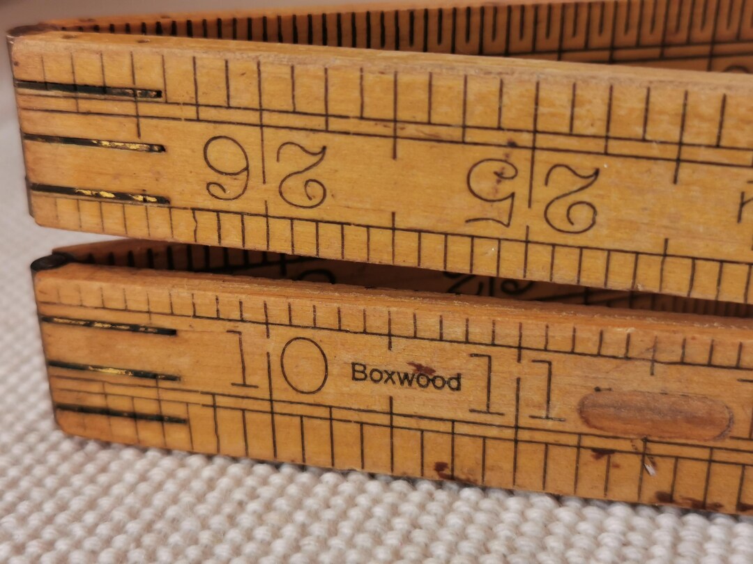Vintage English Carpenters Boxwood Ruler With Brass Hinges 3' - Etsy