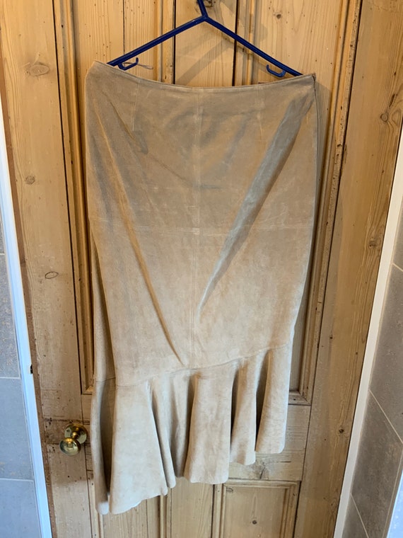 Vintage Monsoon suede leather skirt and bodice. Gem