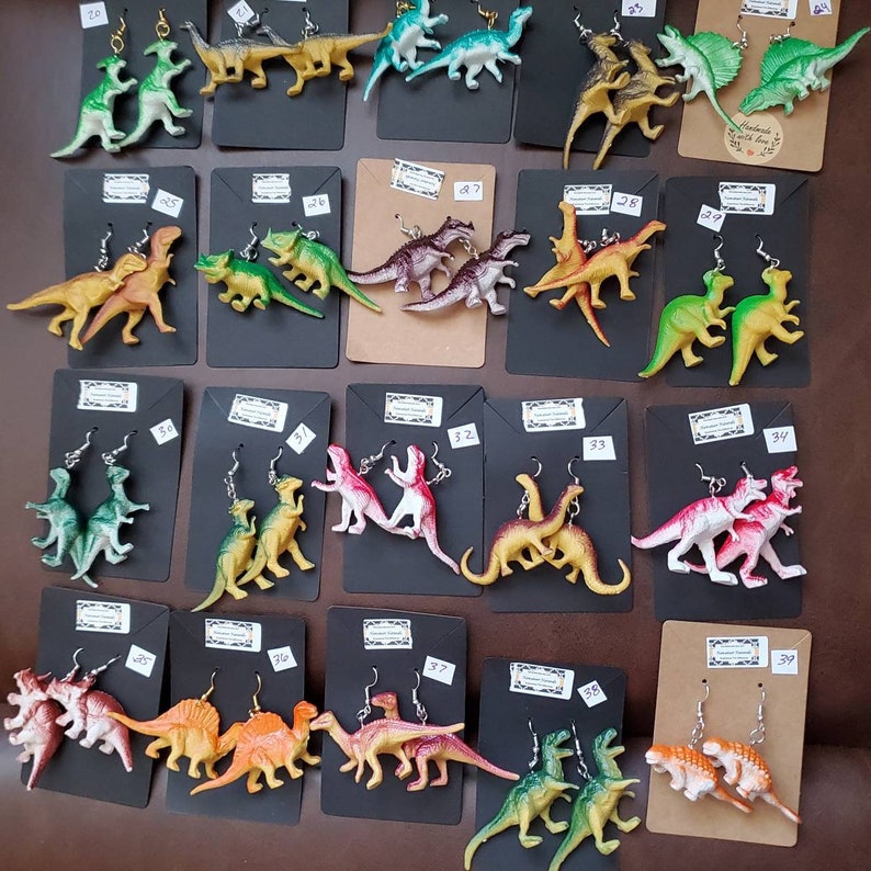 Dinosaur Earrings with hypoallergenic hooks. Bestseller. New Styles!! 70 styles! 