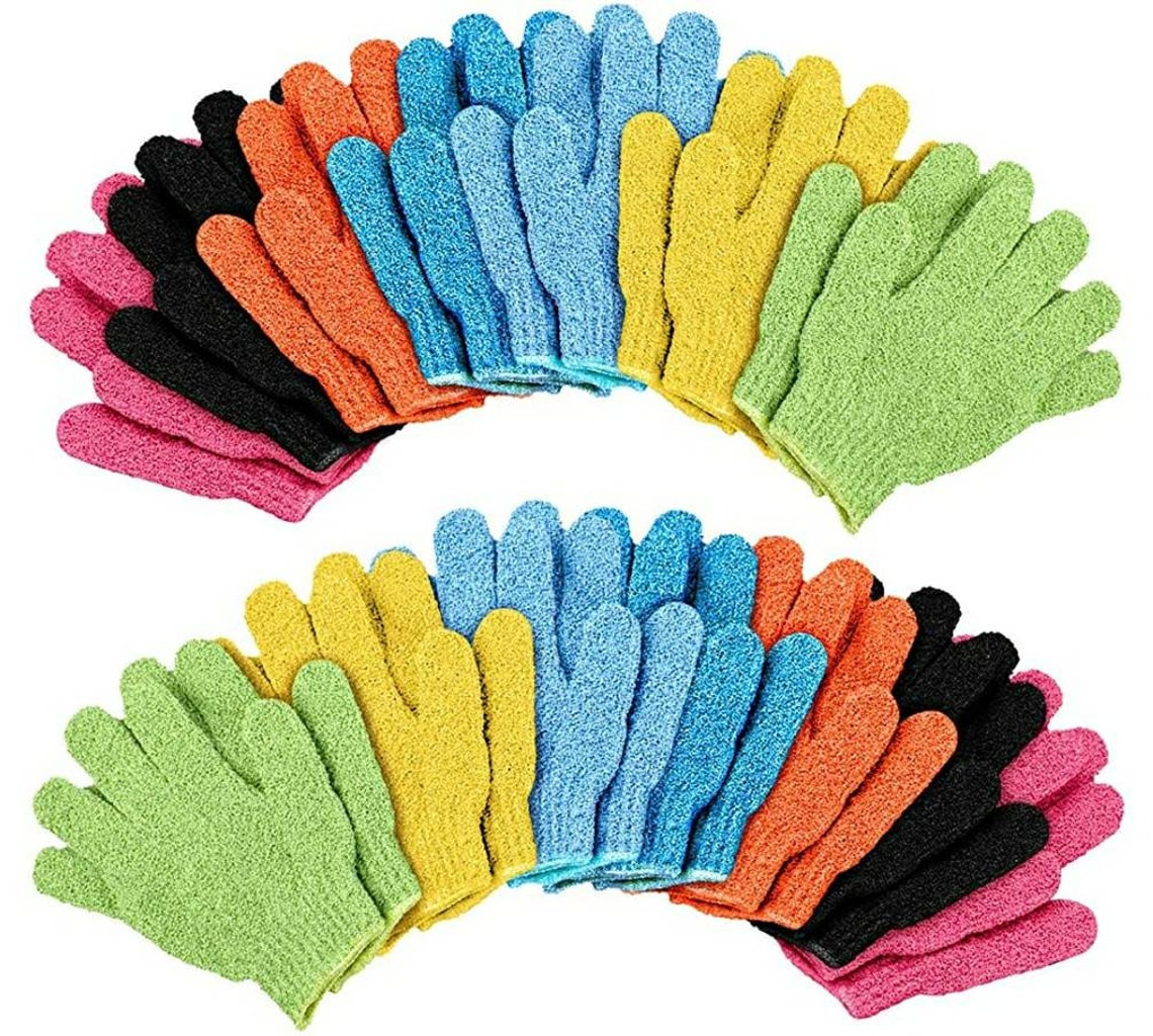 Shower or Bath Exfoliating Glove 1 Pair Stretchy Etsy