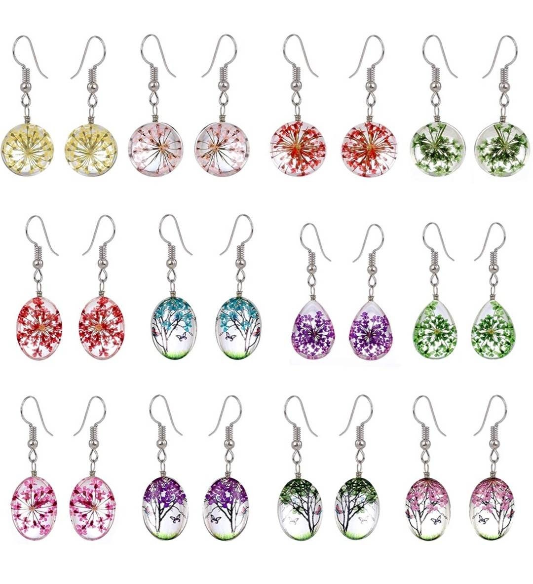 Real Dried Flowers in Resin Lightweight Hypoallergenic Hook Etsy